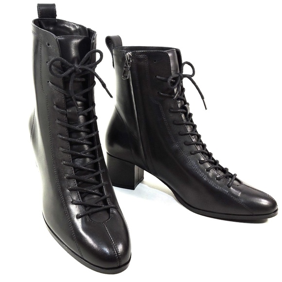 PAOLA FABIANI 🇮🇹 WOMEN'S BLACK SOFT LEATHER COMFORT FASHION BOOTIE